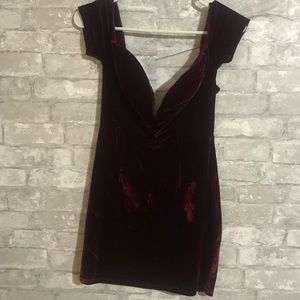 Velvet off the shoulder dress